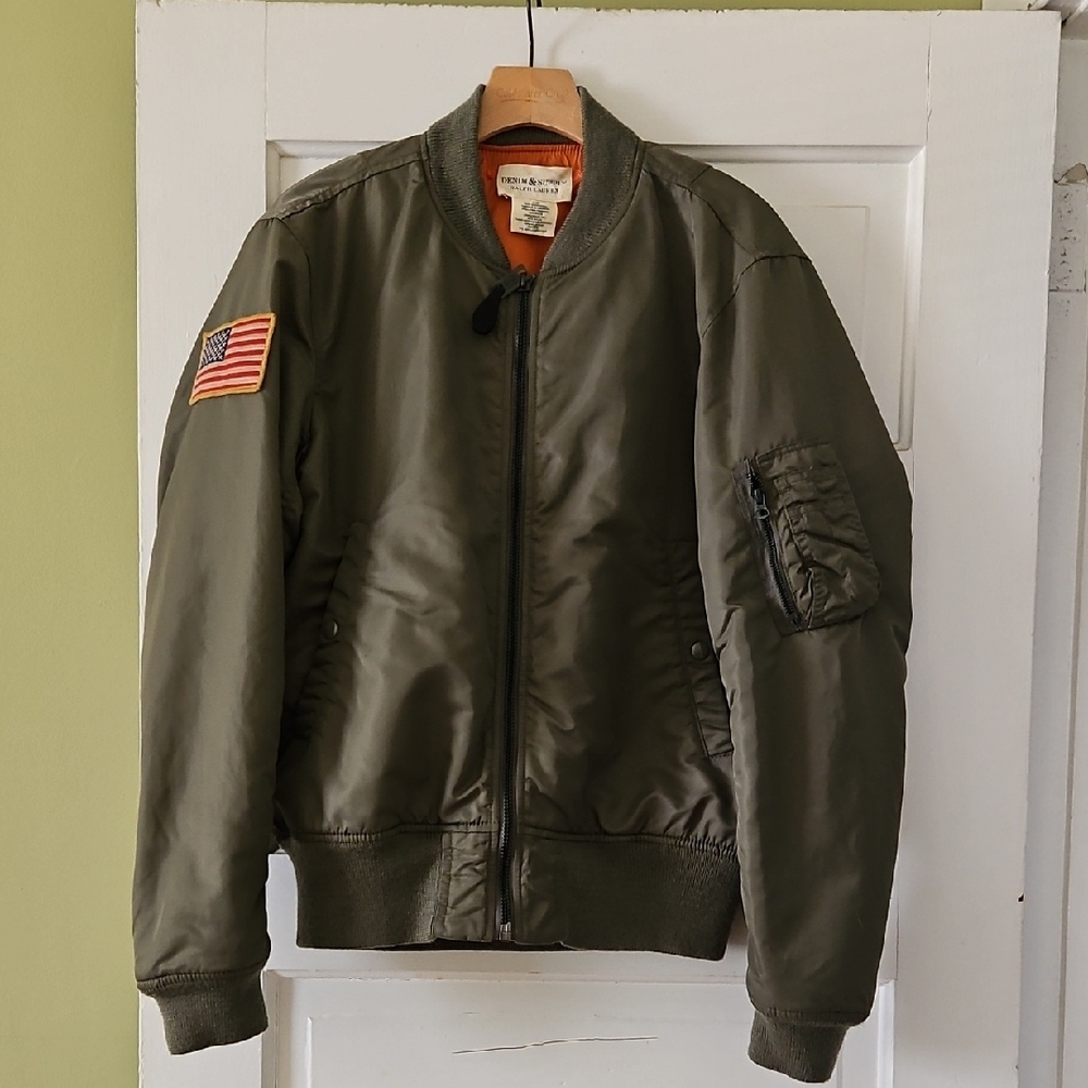 Denim & Suplply Ralph Lauren Men's Olive Bomber Jacket